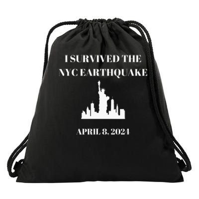 I Survived The Nyc Earthquake Drawstring Bag