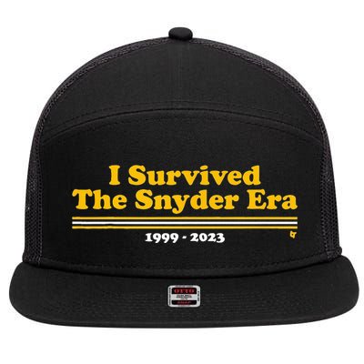 I Survived The Snyder Era 7 Panel Mesh Trucker Snapback Hat