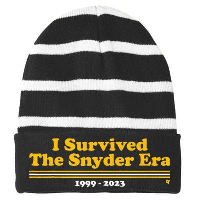 I Survived The Snyder Era Striped Beanie with Solid Band