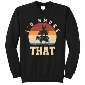 Id Smoke That Funny Smoked Pork Meat Lover Bbq Gift Barbecue Sweatshirt