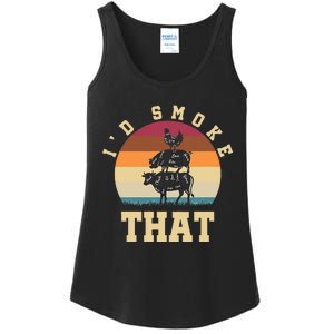 Id Smoke That Funny Smoked Pork Meat Lover Bbq Gift Barbecue Ladies Essential Tank