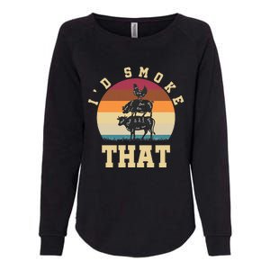 Id Smoke That Funny Smoked Pork Meat Lover Bbq Gift Barbecue Womens California Wash Sweatshirt