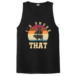 Id Smoke That Funny Smoked Pork Meat Lover Bbq Gift Barbecue PosiCharge Competitor Tank