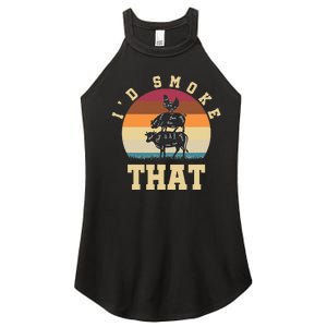 Id Smoke That Funny Smoked Pork Meat Lover Bbq Gift Barbecue Women's Perfect Tri Rocker Tank