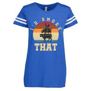 Id Smoke That Funny Smoked Pork Meat Lover Bbq Gift Barbecue Enza Ladies Jersey Football T-Shirt