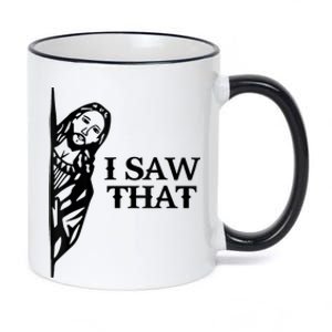 I Saw That Funny Jesus Christian Saying Quote 11oz Black Color Changing Mug