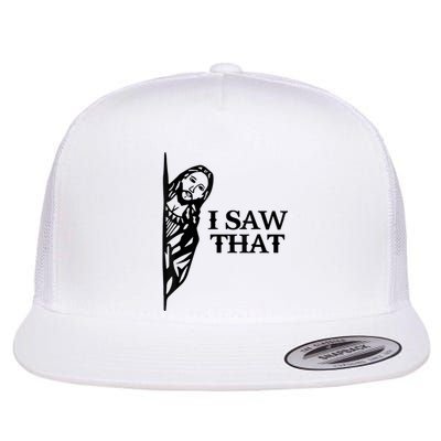 I Saw That Funny Jesus Christian Saying Quote Flat Bill Trucker Hat