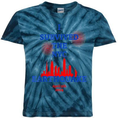 I Survived The Nyc Earthquake Kids Tie-Dye T-Shirt