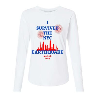 I Survived The Nyc Earthquake Womens Cotton Relaxed Long Sleeve T-Shirt