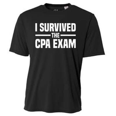 I Survived The CPA Exam Funny Certified Public Accountant Cooling Performance Crew T-Shirt