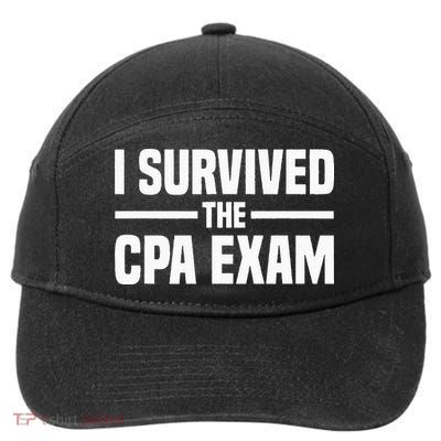 I Survived The CPA Exam Funny Certified Public Accountant 7-Panel Snapback Hat