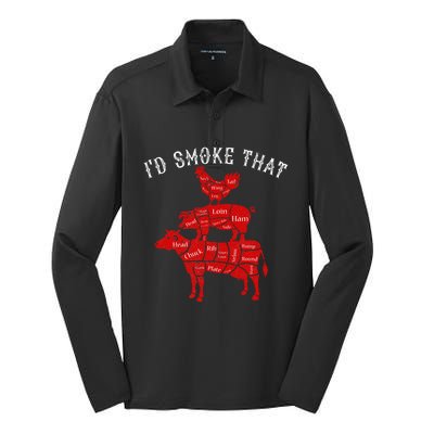 ID Smoke That Barbecue Grilling Bbq Smoker Silk Touch Performance Long Sleeve Polo