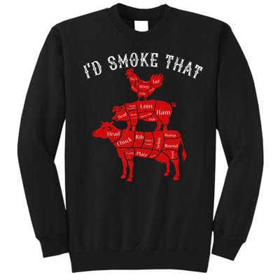 ID Smoke That Barbecue Grilling Bbq Smoker Tall Sweatshirt