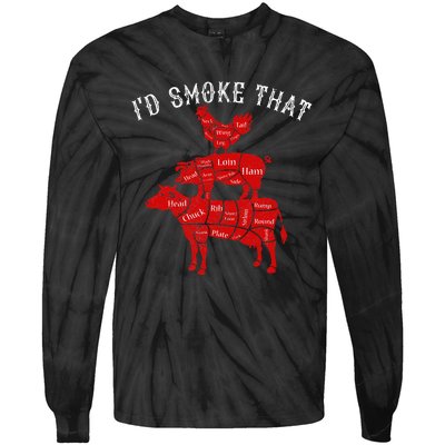 ID Smoke That Barbecue Grilling Bbq Smoker Tie-Dye Long Sleeve Shirt