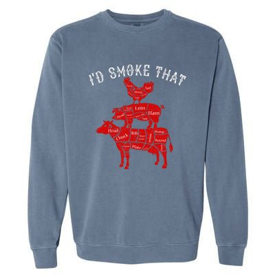 ID Smoke That Barbecue Grilling Bbq Smoker Garment-Dyed Sweatshirt