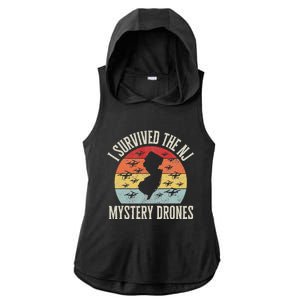 I Survived The New Jersey Mystery Drones Ladies PosiCharge Tri-Blend Wicking Draft Hoodie Tank