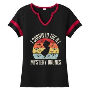 I Survived The New Jersey Mystery Drones Ladies Halftime Notch Neck Tee