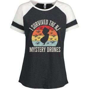 I Survived The New Jersey Mystery Drones Enza Ladies Jersey Colorblock Tee