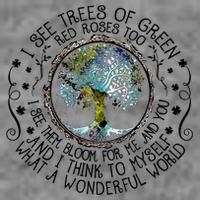 I See Trees Of Green Red Roses Too What A Wonderful World 7-Panel Snapback Hat