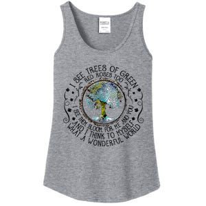 I See Trees Of Green Red Roses Too What A Wonderful World Ladies Essential Tank