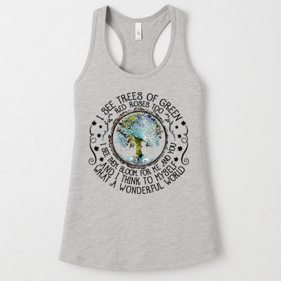 I See Trees Of Green Red Roses Too What A Wonderful World Womens Tank Top