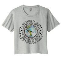 I See Trees Of Green Red Roses Too What A Wonderful World Crop Top