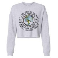 I See Trees Of Green Red Roses Too What A Wonderful World Cropped Pullover Crew