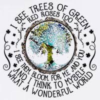I See Trees Of Green Red Roses Too What A Wonderful World Cool Comfort Performance Bucket Hat