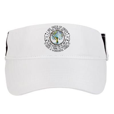 I See Trees Of Green Red Roses Too What A Wonderful World Adult Drive Performance Visor