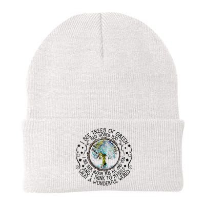 I See Trees Of Green Red Roses Too What A Wonderful World Beanie