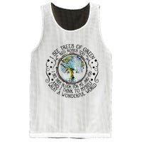 I See Trees Of Green Red Roses Too What A Wonderful World Mesh Reversible Basketball Jersey Tank