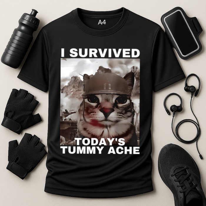 I Survived Todays Tummy Ache Cooling Performance Crew T-Shirt