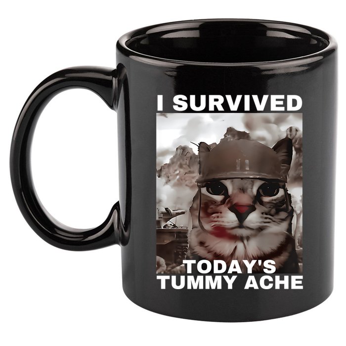 I Survived Todays Tummy Ache 11oz C Handle Ceramic Mug