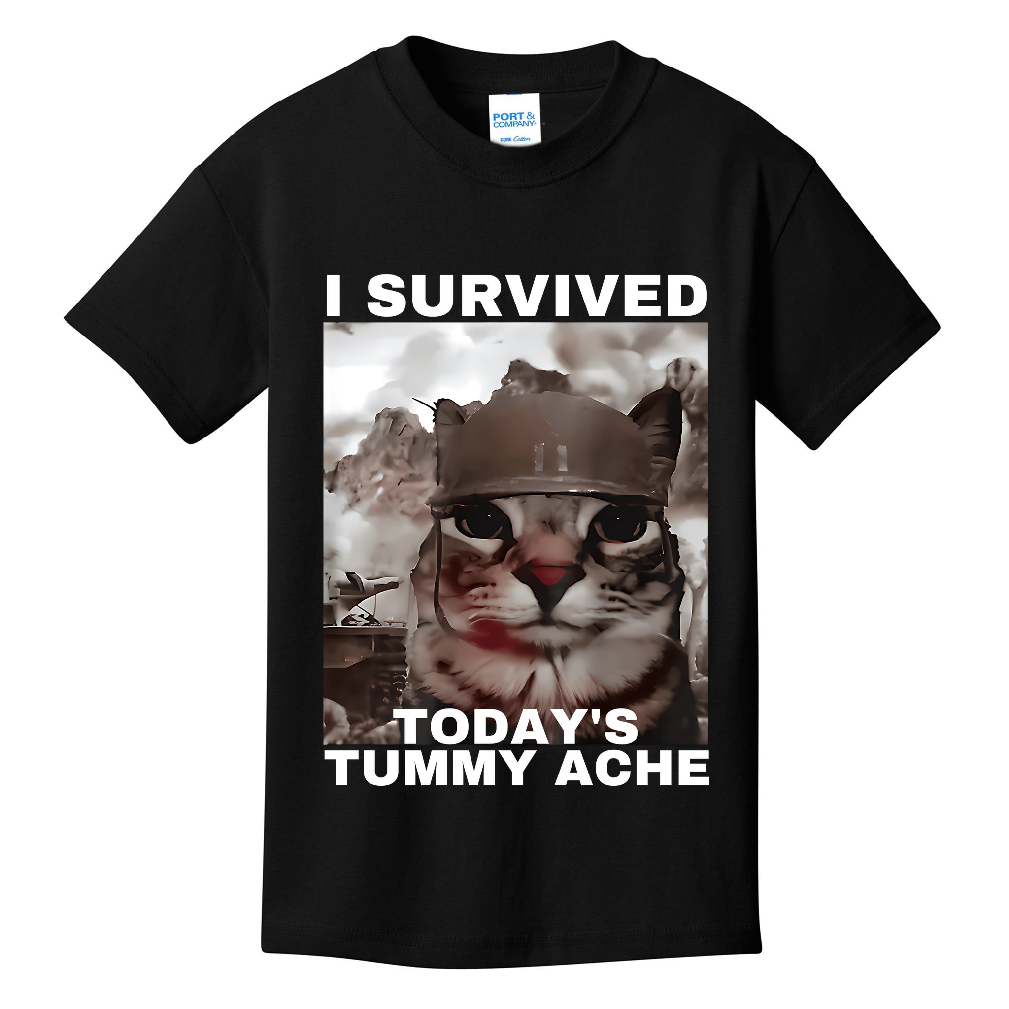 I Survived Todays Tummy Ache Kids T-Shirt