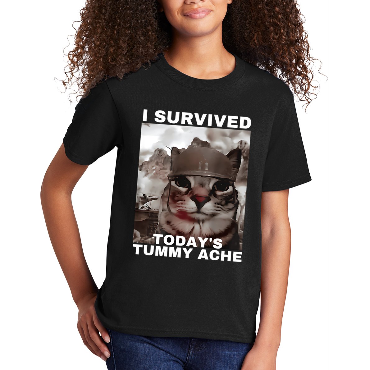 I Survived Todays Tummy Ache Kids T-Shirt