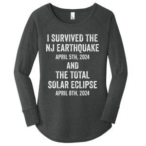 I Survived The Nj Earthquake And The Total Solar Eclipse Women's Perfect Tri Tunic Long Sleeve Shirt