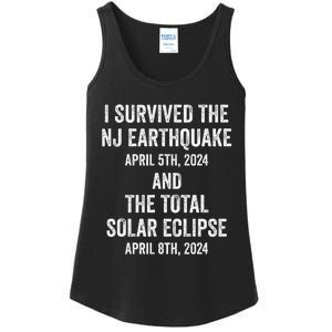 I Survived The Nj Earthquake And The Total Solar Eclipse Ladies Essential Tank