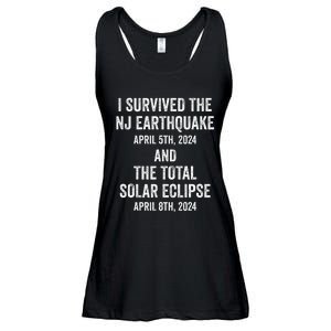 I Survived The Nj Earthquake And The Total Solar Eclipse Ladies Essential Flowy Tank