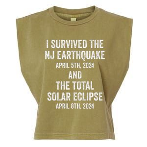 I Survived The Nj Earthquake And The Total Solar Eclipse Garment-Dyed Women's Muscle Tee