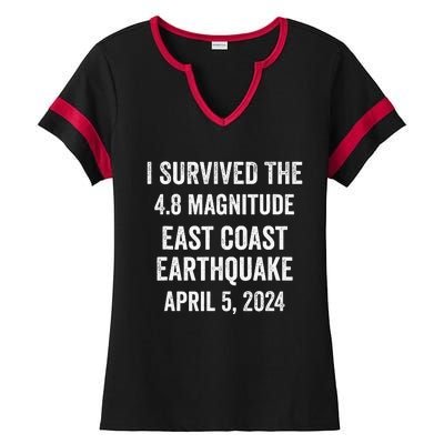 I Survived The April 5 East Coast Earthquake 2024 Ladies Halftime Notch Neck Tee