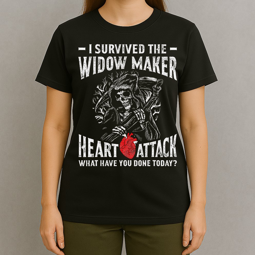 I Survived The Widow Maker Heart Attack Heart Disease T-Shirt