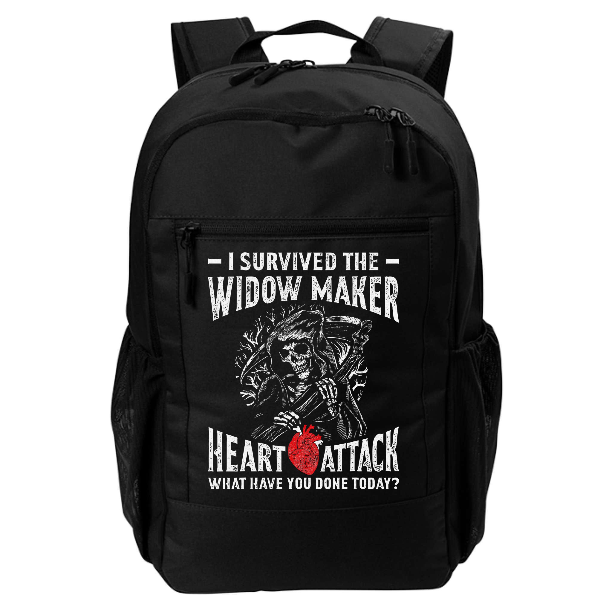 I Survived The Widow Maker Heart Attack Heart Disease Backpack
