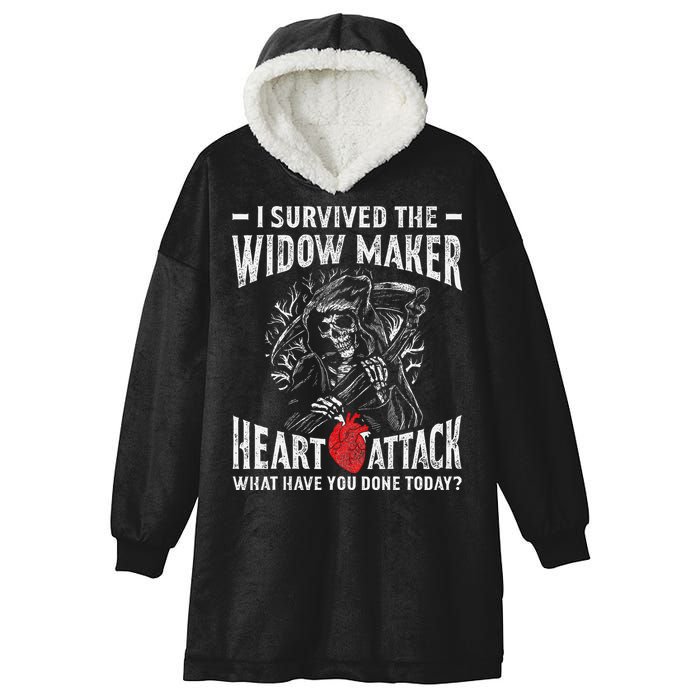 I Survived The Widow Maker Heart Attack Heart Disease Hooded Wearable Blanket