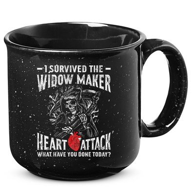 I Survived The Widow Maker Heart Attack Heart Disease 15oz Campfire Ceramic Mug