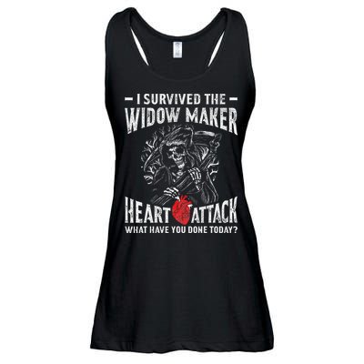 I Survived The Widow Maker Heart Attack Heart Disease Ladies Essential Flowy Tank