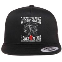 I Survived The Widow Maker Heart Attack Heart Disease Flatbill Hat