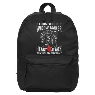 I Survived The Widow Maker Heart Attack Heart Disease 16 in Basic Backpack