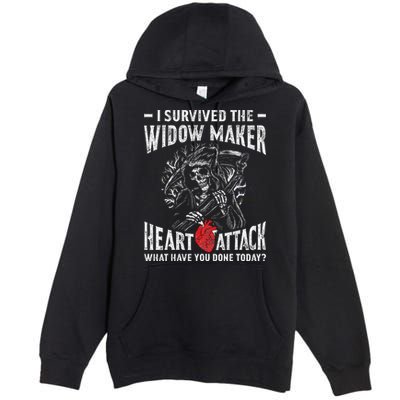 I Survived The Widow Maker Heart Attack Heart Disease Premium Pullover Hoodie