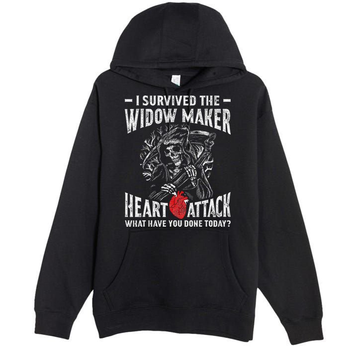 I Survived The Widow Maker Heart Attack Heart Disease Premium Pullover Hoodie