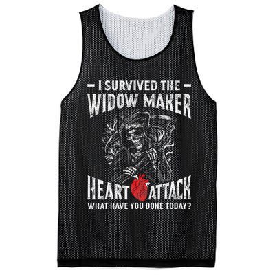 I Survived The Widow Maker Heart Attack Heart Disease Mesh Reversible Basketball Jersey Tank